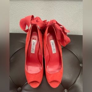 JENNIFER LOPEZ wedge shoes, yellow orange size 6